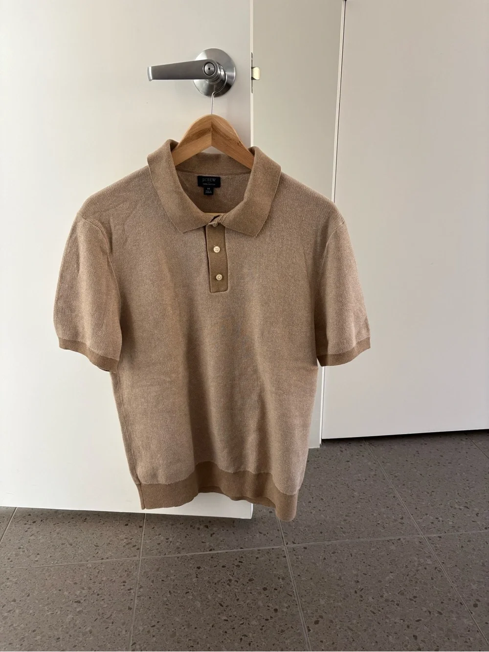 J. Crew Tan Beige Short-Sleeve Polo